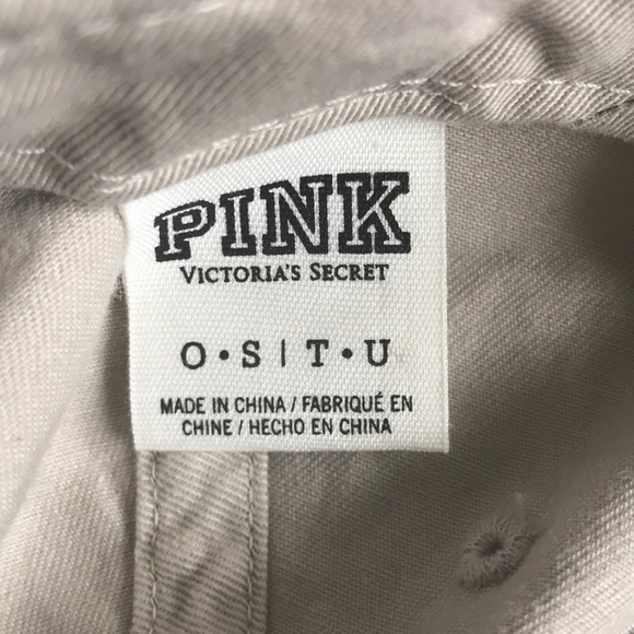 NWOT Tan & White PINK Victoria’s Secret Hat - Picture 6 of 6